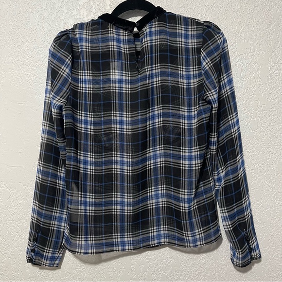 NWT $210 Maje Lancho Floaty Check Blouse Top Size M - Picture 12 of 15